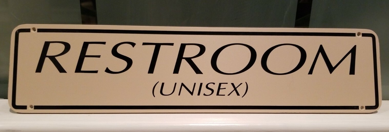 15″ UNISEX RESTROOM SIGN ~ Bathroom Door ~ Offices ~ Businesses ~ Restaurants