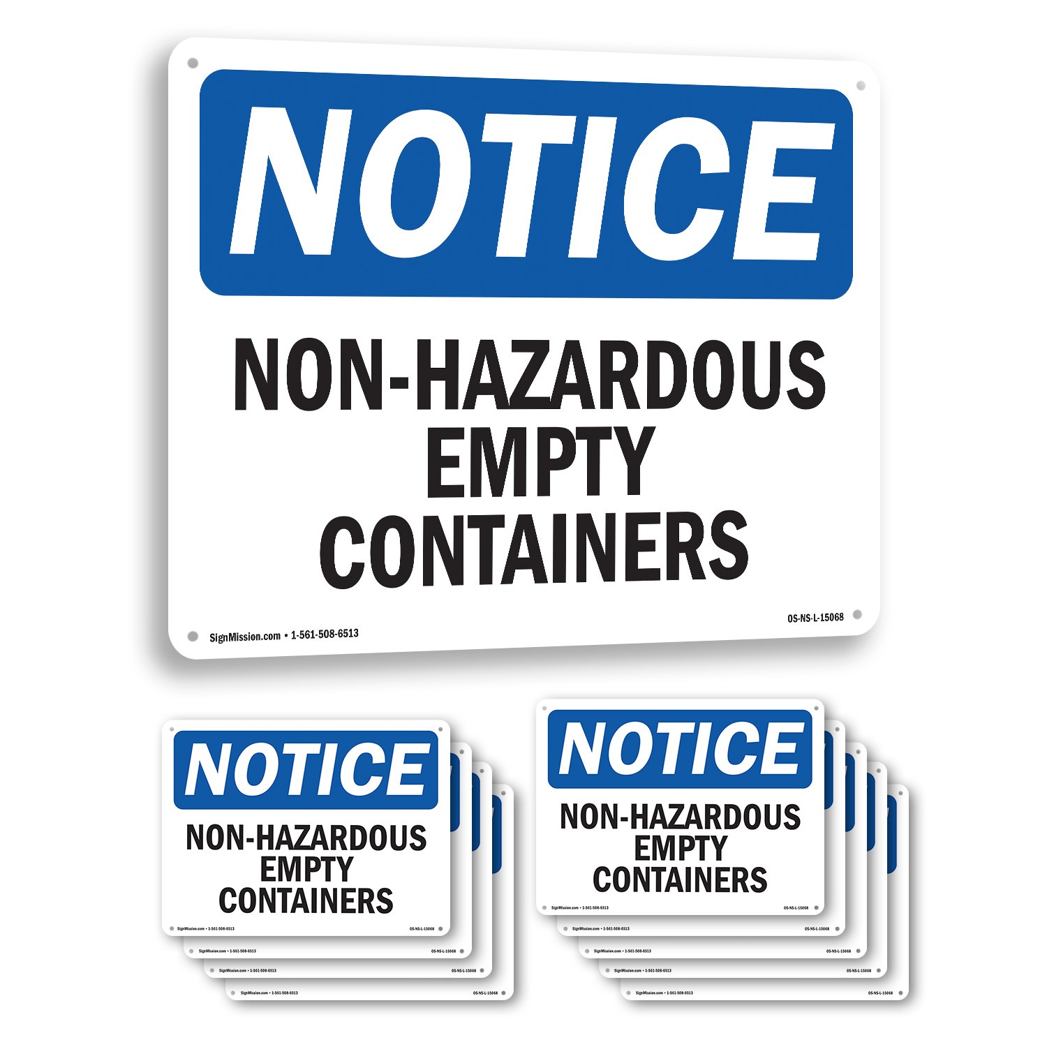 Non OSHA Notice Sign Metal, Plastic, Or Decal – 5 or 10 Pack