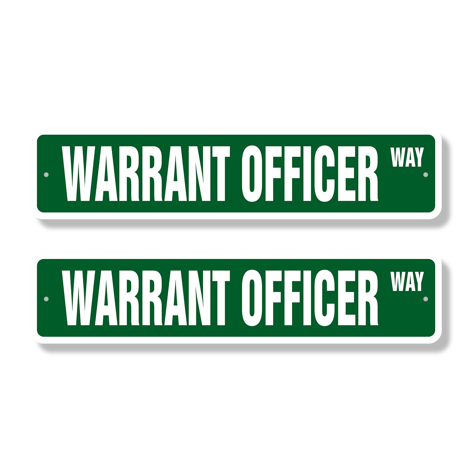 WARRANT OFFICER Street Sign (2 Pack) Metal Plastic Army Navy WO CWO retirement