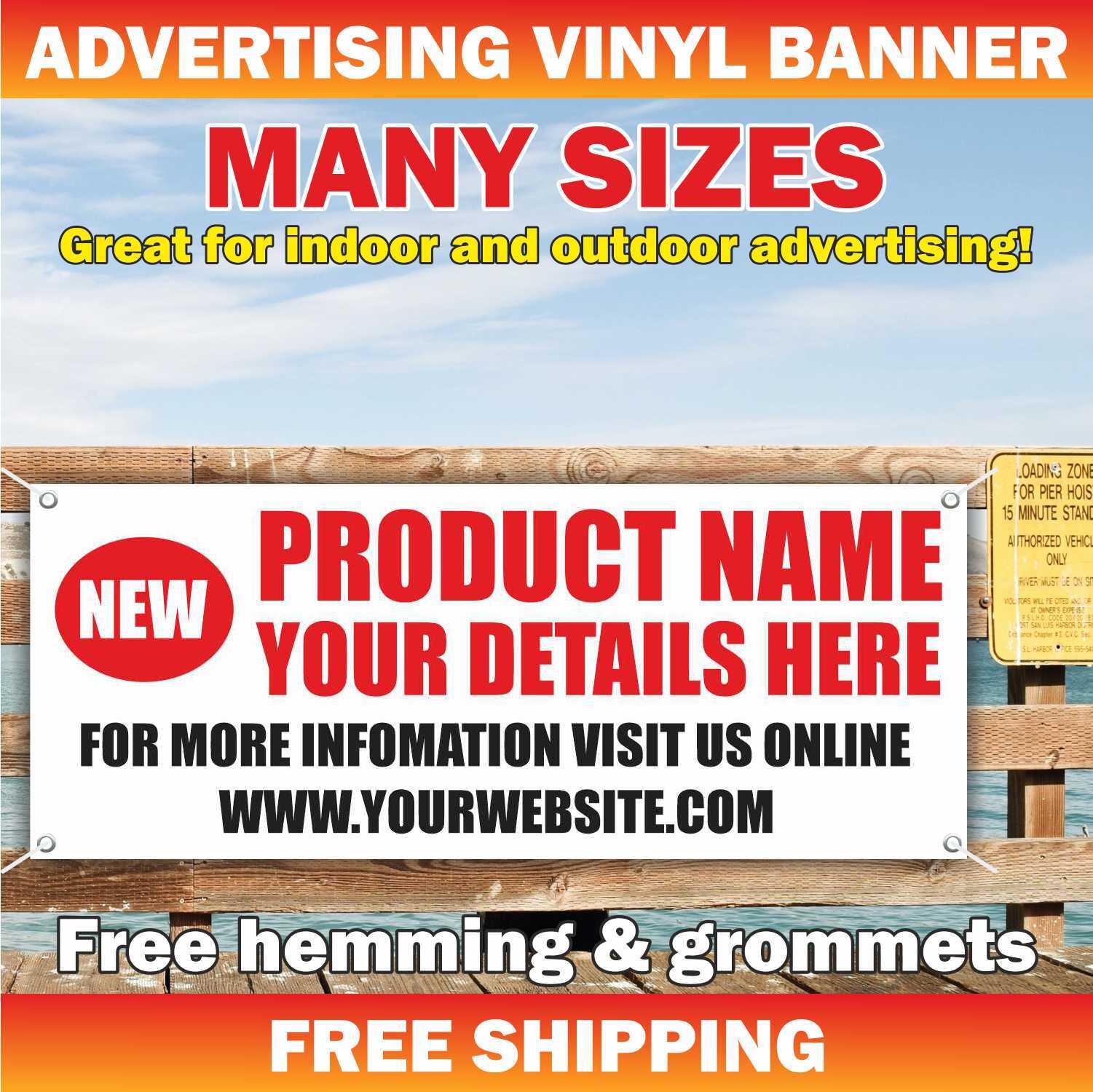 PRODUCT NAME Advertising Vinyl Mesh Banner Sign Available CUSTOM BUSINESS NAME