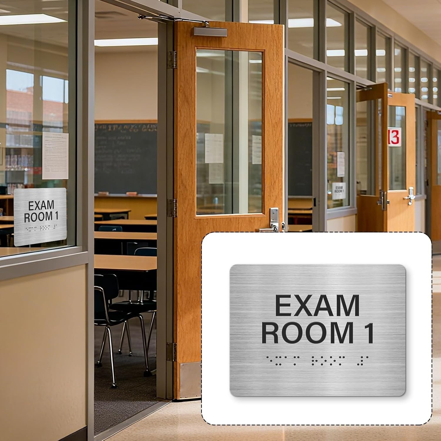 Durable Braille Door Signs for Exam Rooms – 4 Pack, Easy Wall Mount Installation