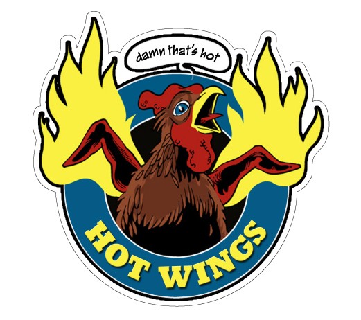 HOT WINGS Concession Decal buffalo chicken sauce sign cart trailer sticker
