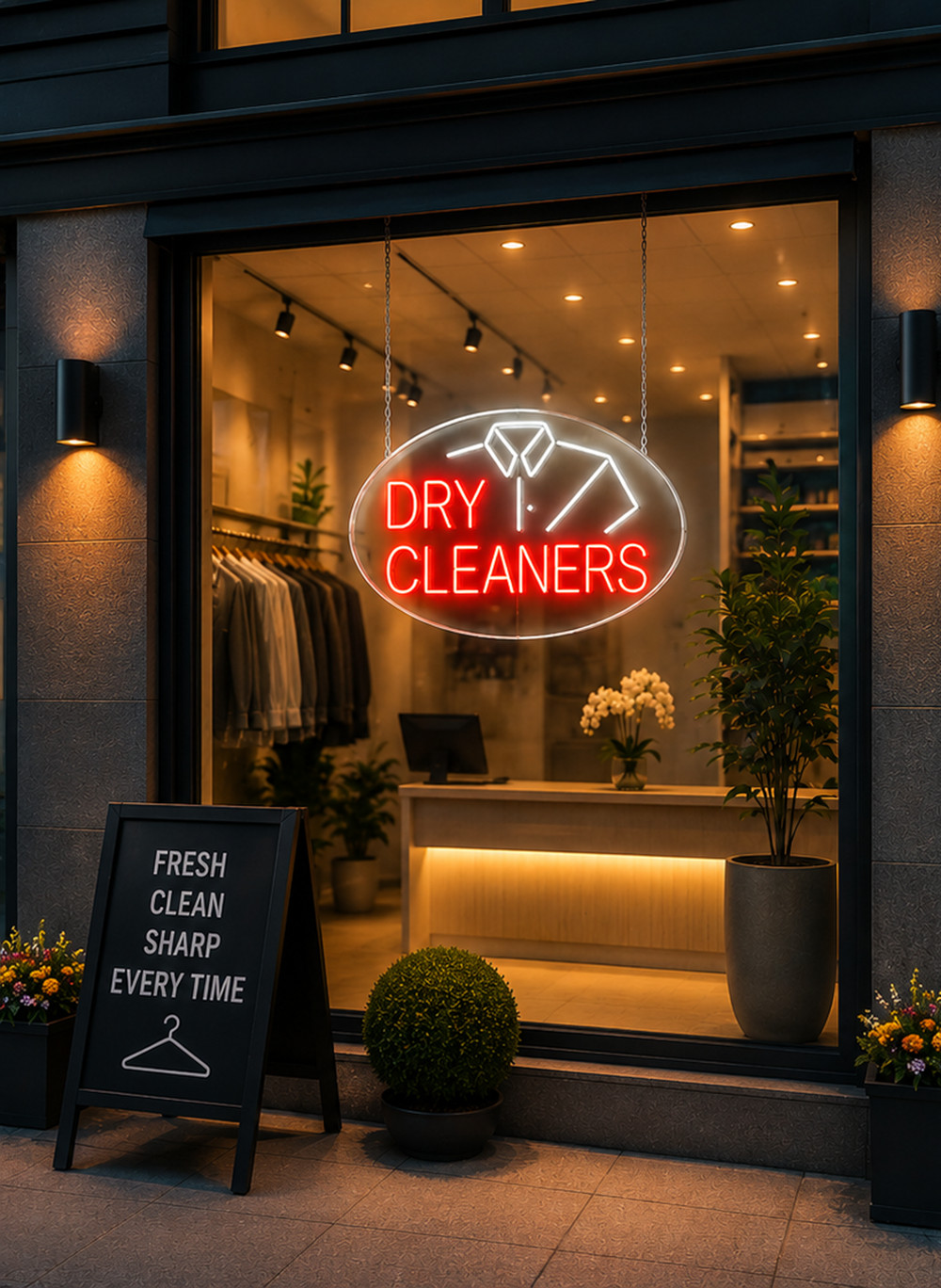 Dry Cleaners LED Neon Sign 28″L x 16″H #34033