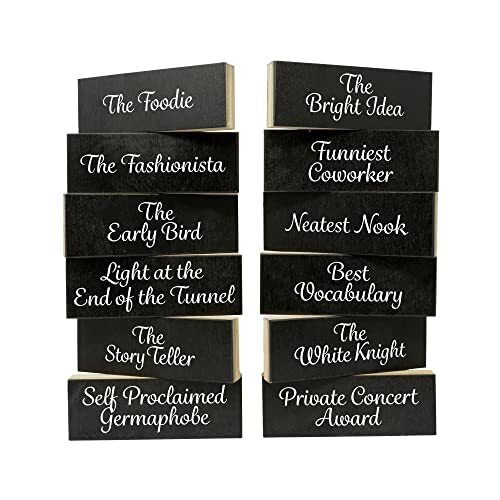 JennyGems Employee Funny Superlatives Gift Recognition Coworkers, Decor Blocks