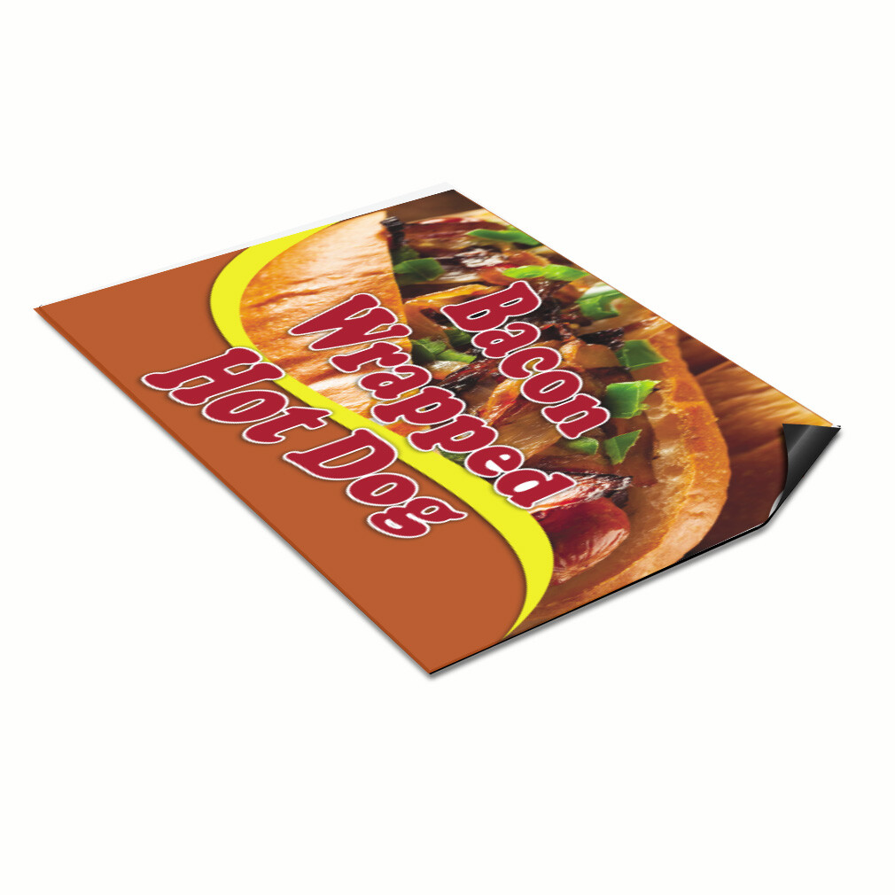 Car Magnet Set of 2 Bacon Wrapped Hot Dog Advertising Printing Industrial Sign