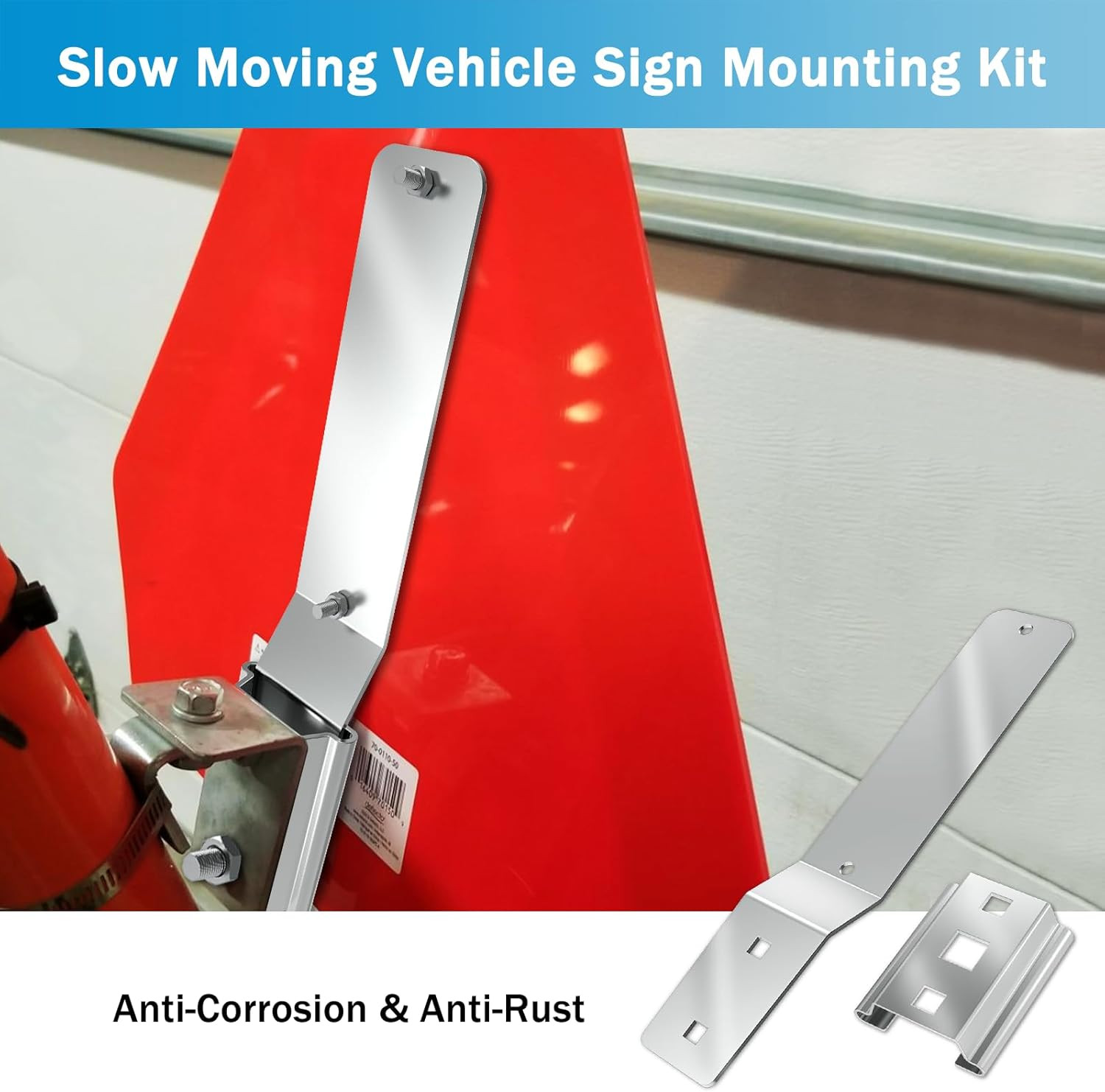 Slow Moving Vehicle Sign Bracket Vehicle Sign Mounting Bracket for Tractor or Go