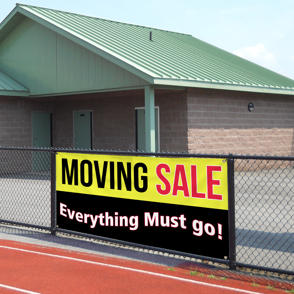Vinyl Banner Multiple Sizes Moving Sale Everything Must Go Business Outdoor