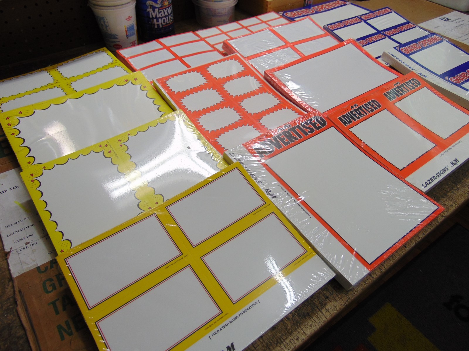 200 Grand Opening 5.5″ x 7″ Blank Business Retail Sale Sign Cards, Printable