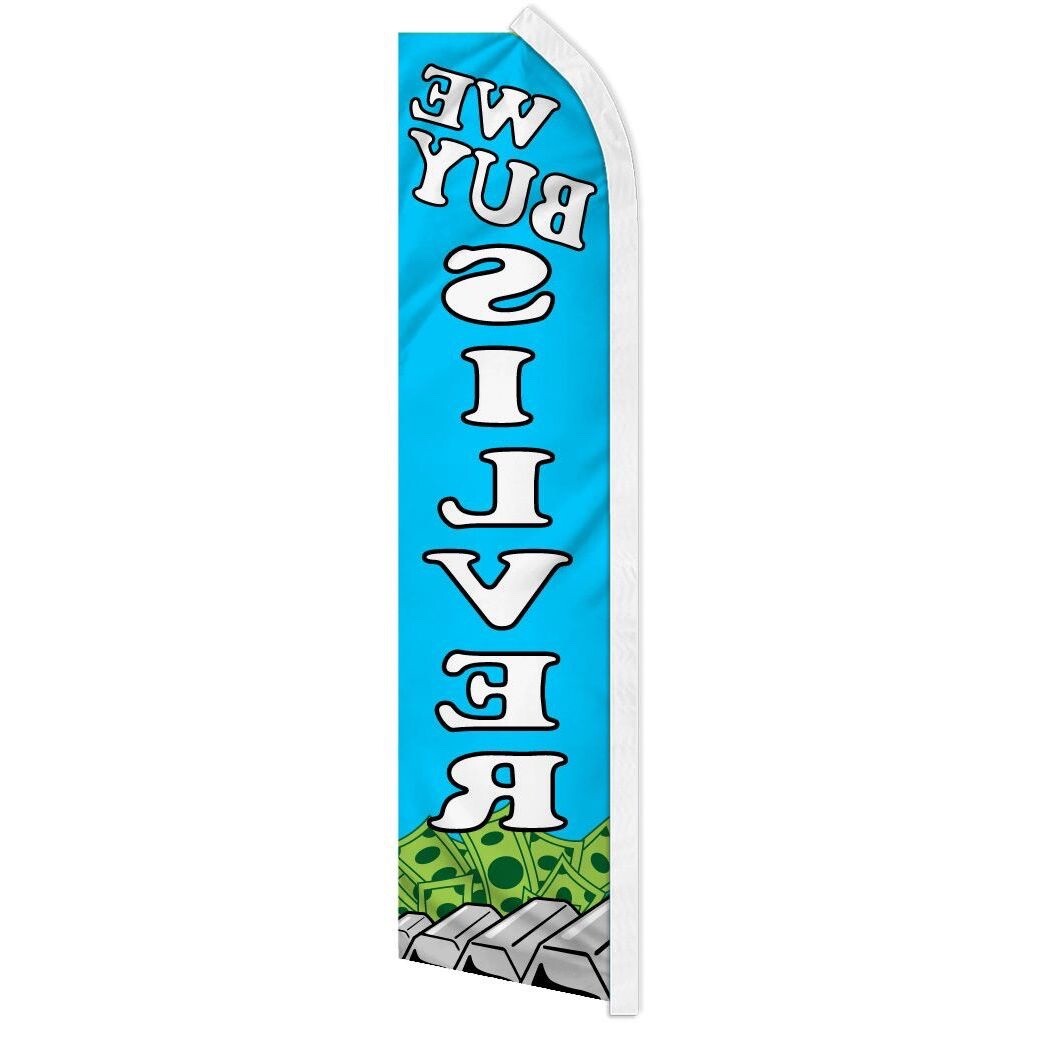 10 x “WE BUY SILVER” advertising super flag swooper banner business sign pawn