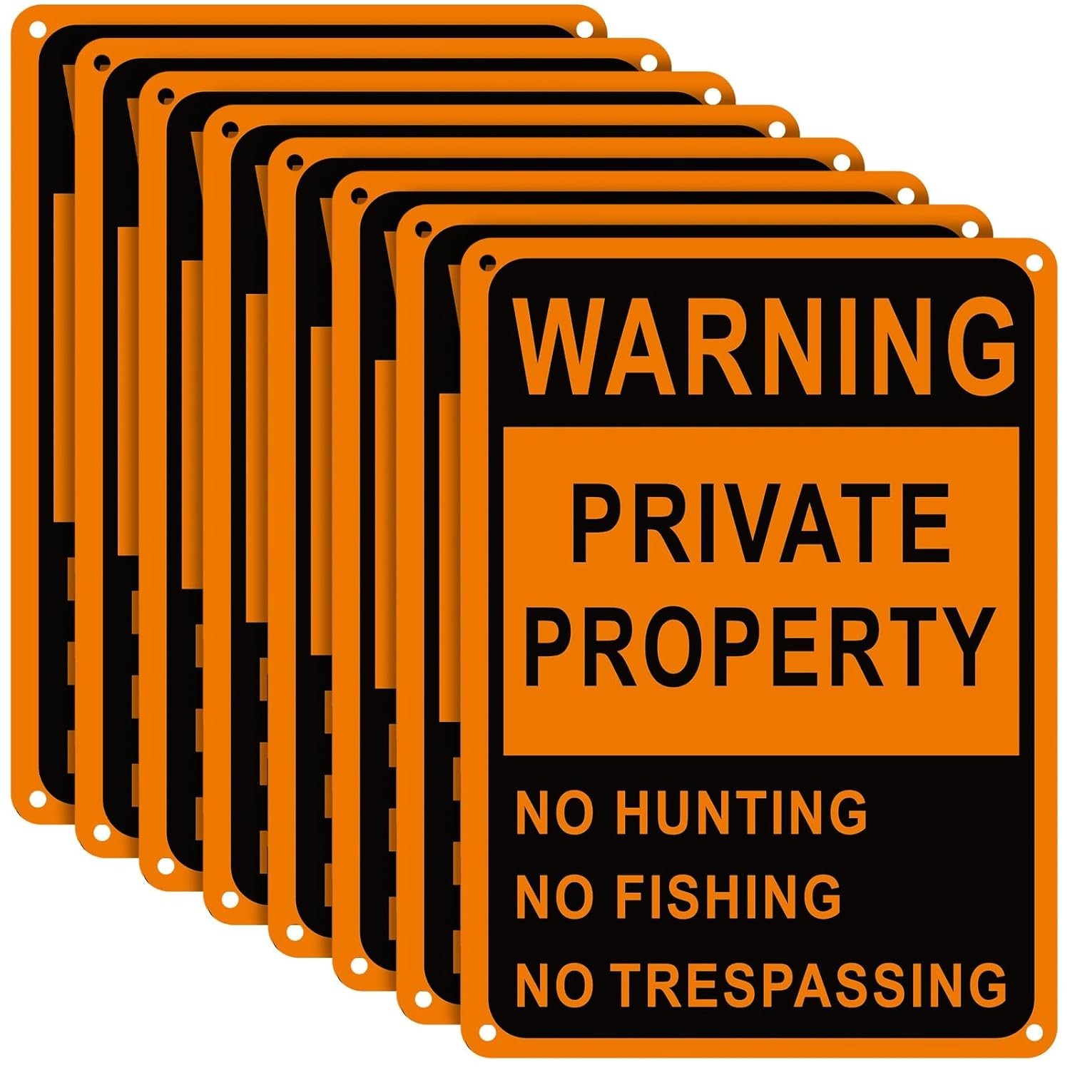 8 Pcs Posted No Trespassing Signs Private Property Weatherproof No Hunting Sign