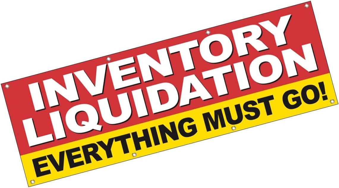2×6 ft Everything Must Go Banner Red Polyester Sign w Grommets Sale