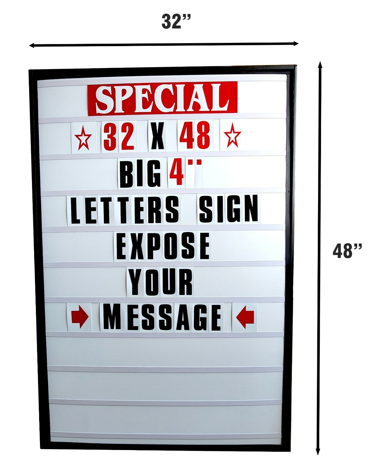 4″ Outdoor Changeable Letter Message Board Marquee sign with Metal Frame 32×48 V