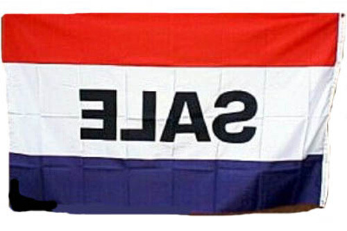 SALE Flag 5′ Wide x 3′ High Red White & Blue – Quick Ship