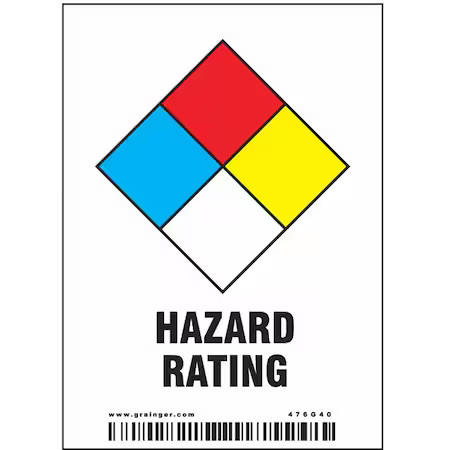 Condor 476G40 Safety Sign, 4 In Height, 2 7/8 In Width, Rectangle