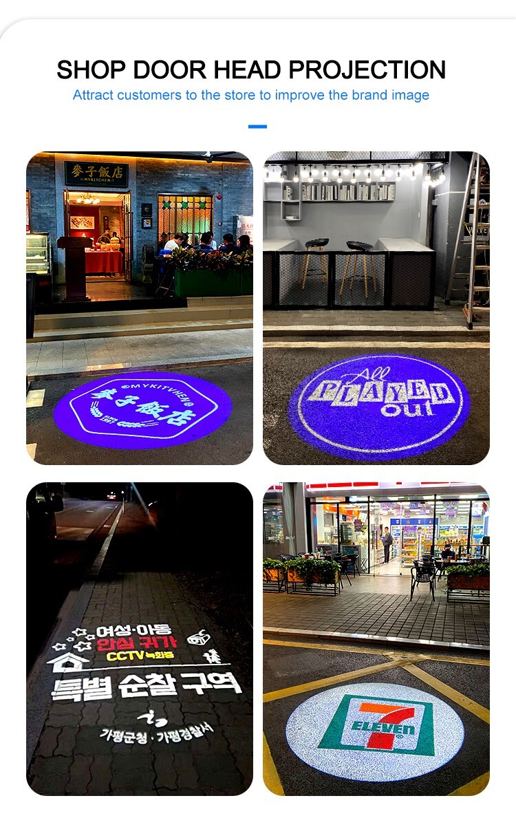 110W Recessed Gobo Projector Multi-color Free Custom Logo Advertising LED Signs