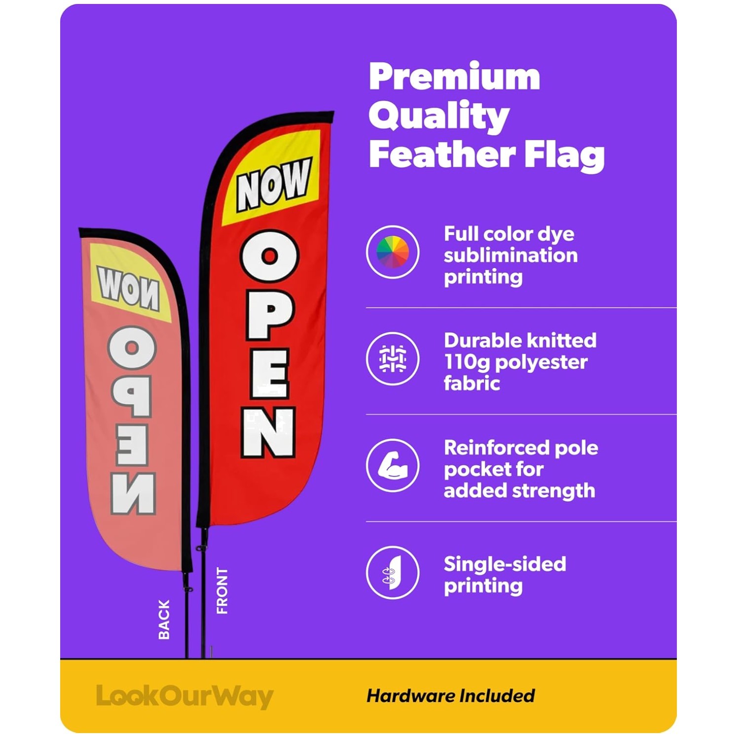 Portable Open Flags – Ground Spike Included