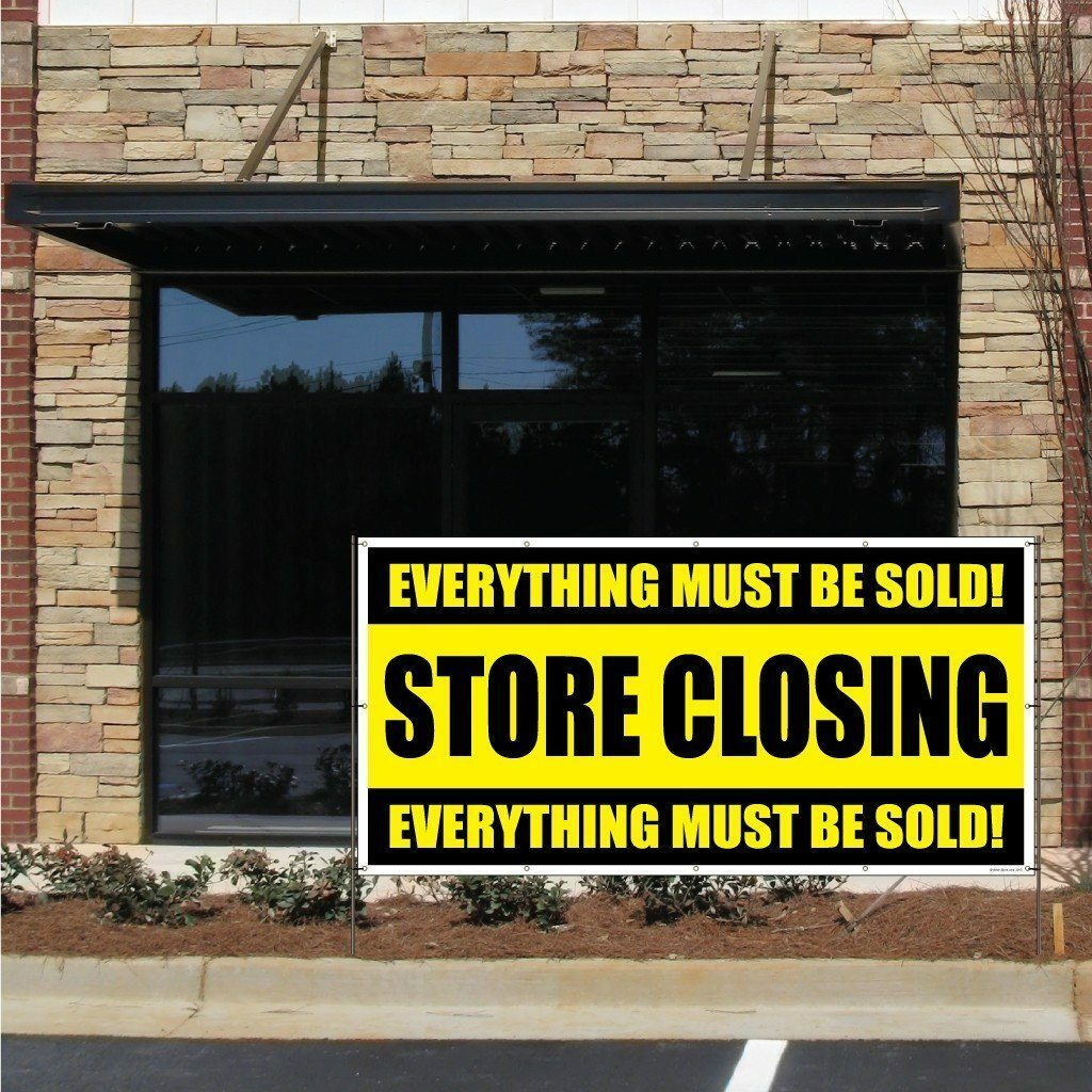 Store Closing Vinyl Banner with Grommets