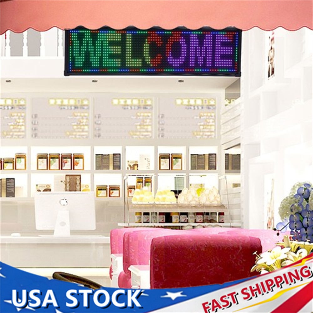 26″x8″ LED Advertising Sign Programmable Scrolling Display Board Full Color