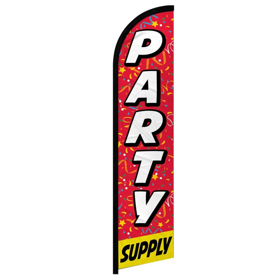 Party Supply Windless Full Sleeve Advertising Party Deals Sale Banner Flag