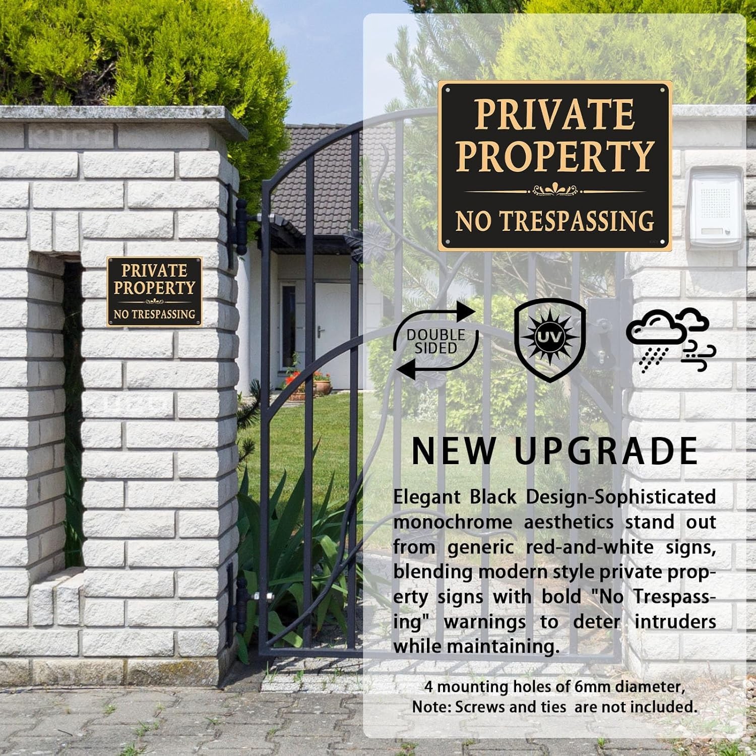 4 Pack Large Private Property No Trespassing Signs, 10″x14″, UV Ink Printing, 15