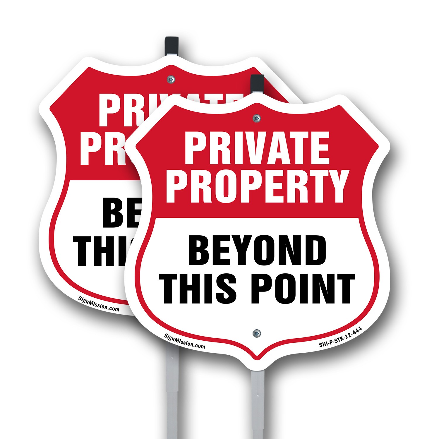 Private Property Shield Sign Private Property Beyond Thi Shield Sign With Stake