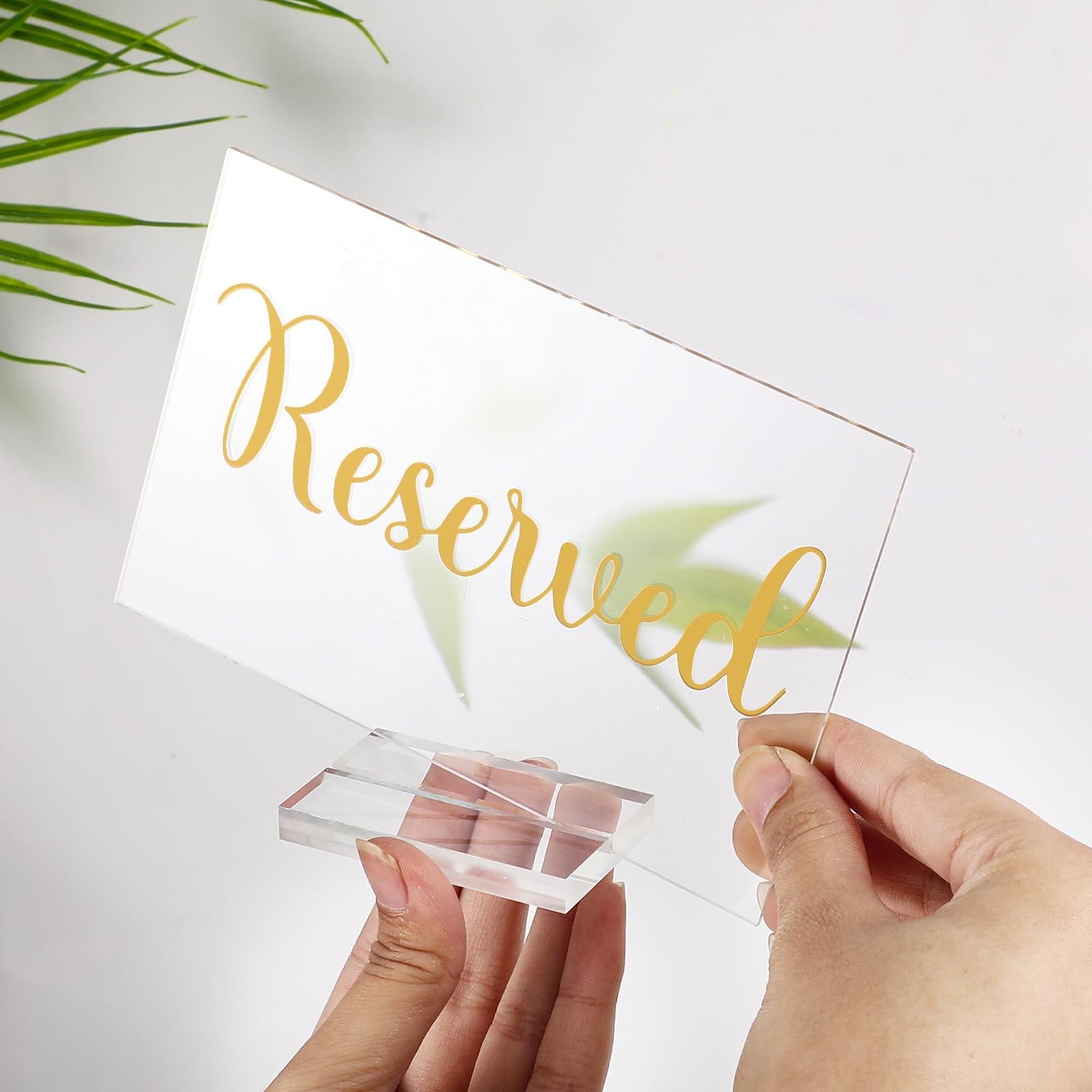 10 Set Acrylic Reserved Table Signs Clear Wedding Reserved Signs with Holder …