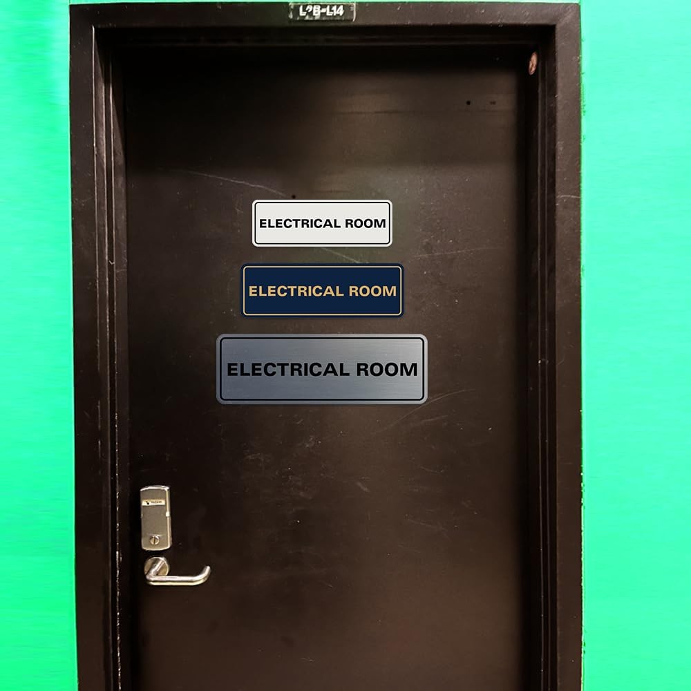 Standard Electrical Room Sign – Lt Gray – Small 1 Pack