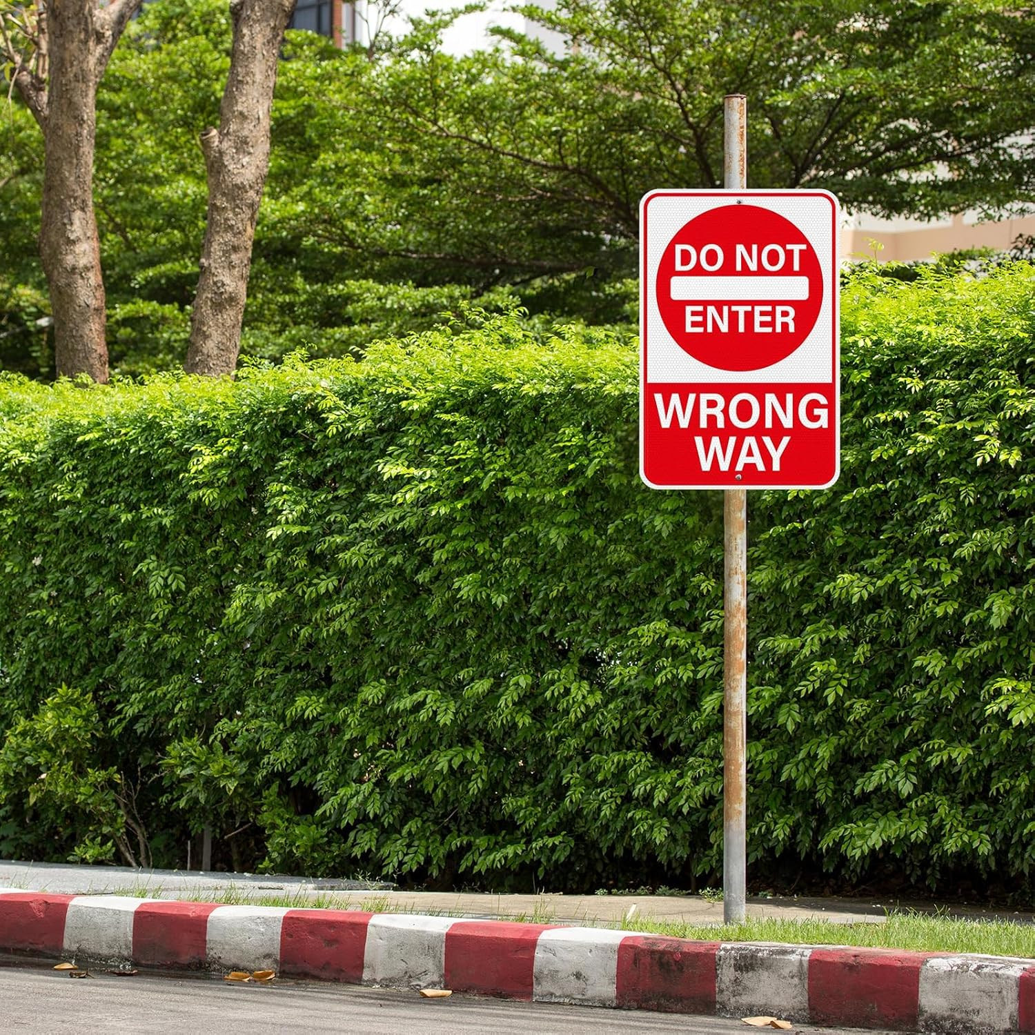 2 Pack Do Not Enter Wrong Way Sign 18 × 12 Inches Reflective Waterproof Fade Res