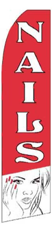 Nails Flutter Swooper Advertising Sign 2.5’ Wide Banner Flag Only
