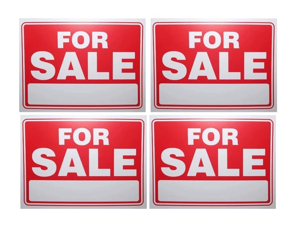 FOR SALE Sign 9X12 Plastic Waterproof Signage 4PC