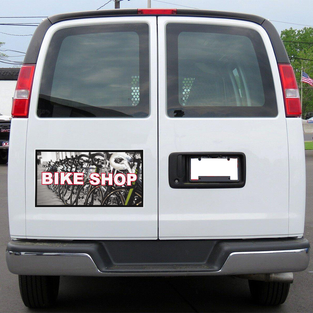 Car Magnet Set of 2 Bike Shop Business B Car Advertising Industrial Sign
