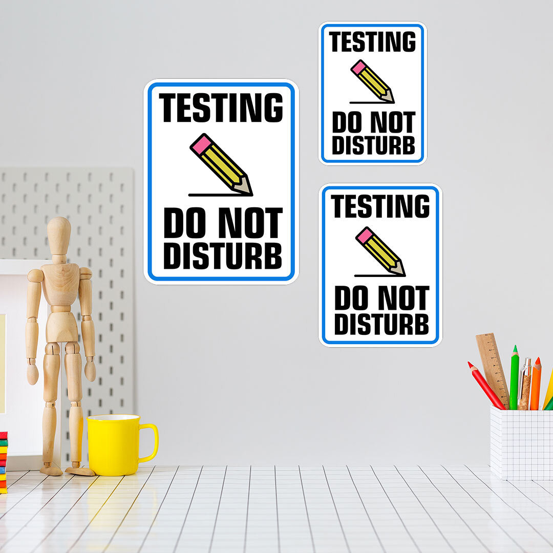 Portrait Round Plus Testing Do Not Disturb Wall or Door Sign | Warning Signage