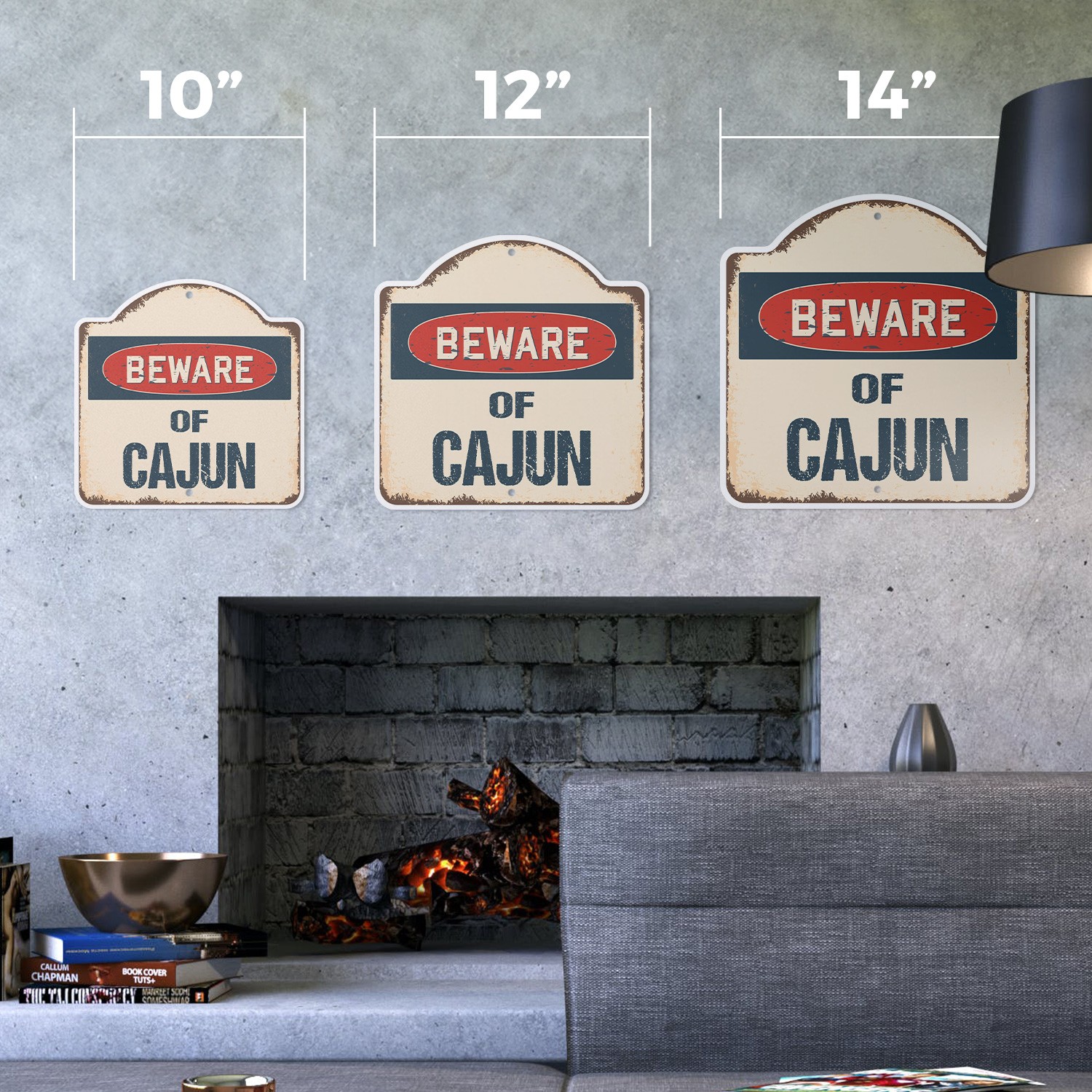 Beware Of Cajun Plastic Novelty Sign Classic Rust Wall Plaque