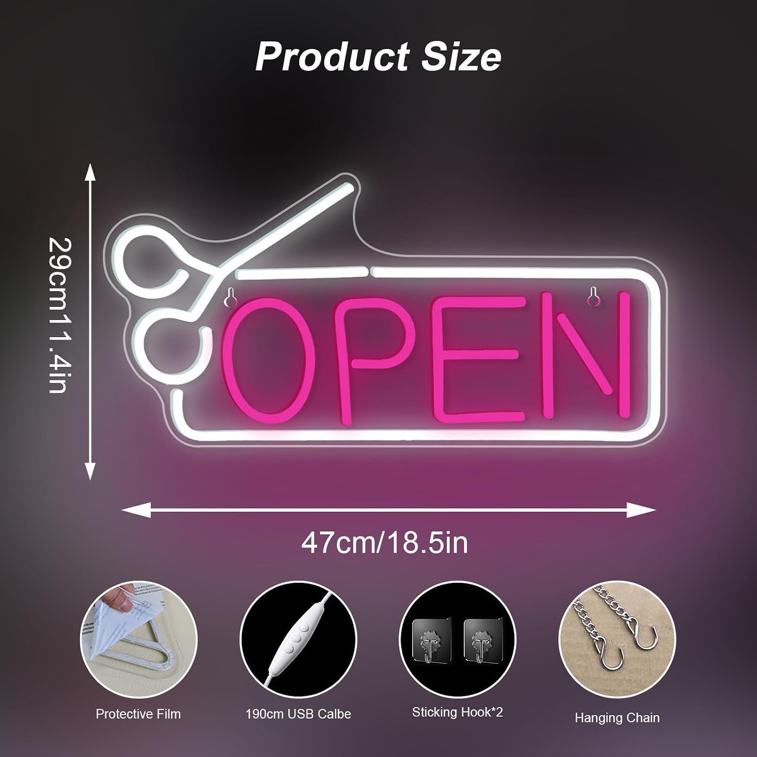 USB Open Neon Sign for Business