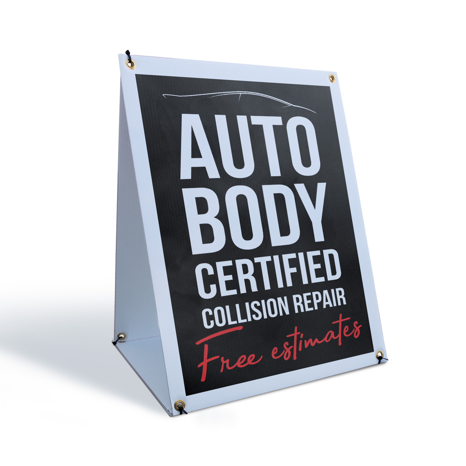 Auto Body Collision Repair A-Frame Sidewalk Sign Professional Vehicle Paint