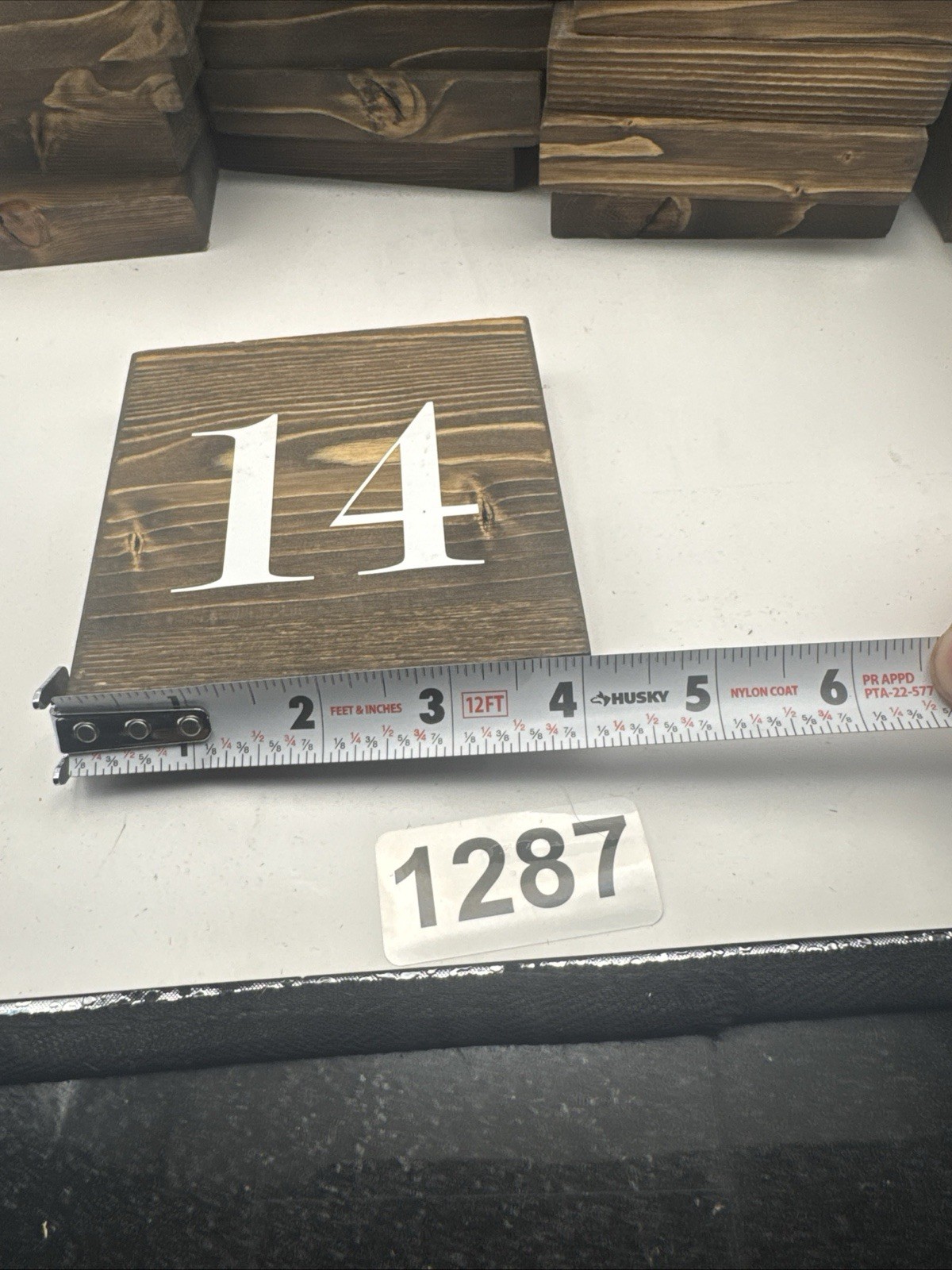 24 Pieces Rustic Wooden Table Numbers 1-12 Double Sided Numbered 4”x4”