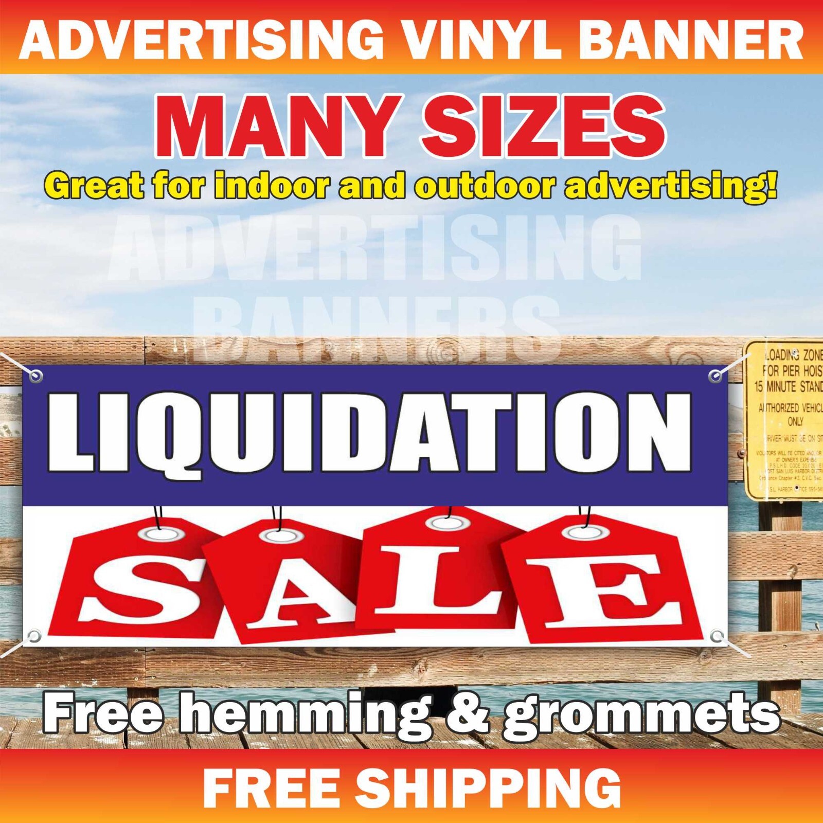 LIQUIDATION SALE Advertising Banner Vinyl Mesh Sign Discount EVERYTHING MUST GO