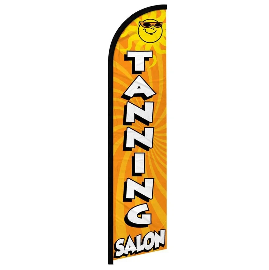 Tanning Salon Windless Full Sleeve Advertising Beauty Spa Services Banner Flag