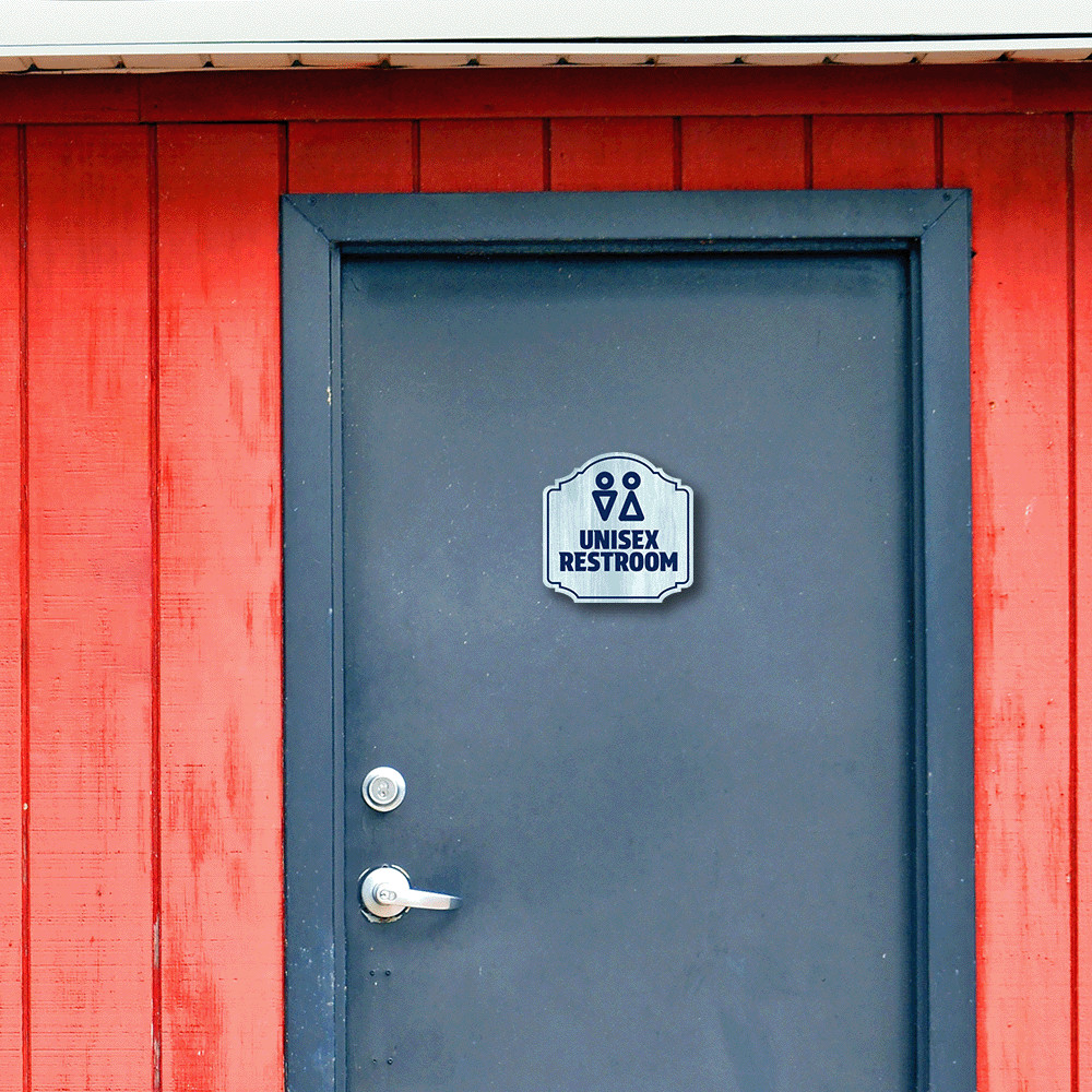 Heritage Plus Unisex Restroom Wall or Door Sign | Gender Neutral Bathroom