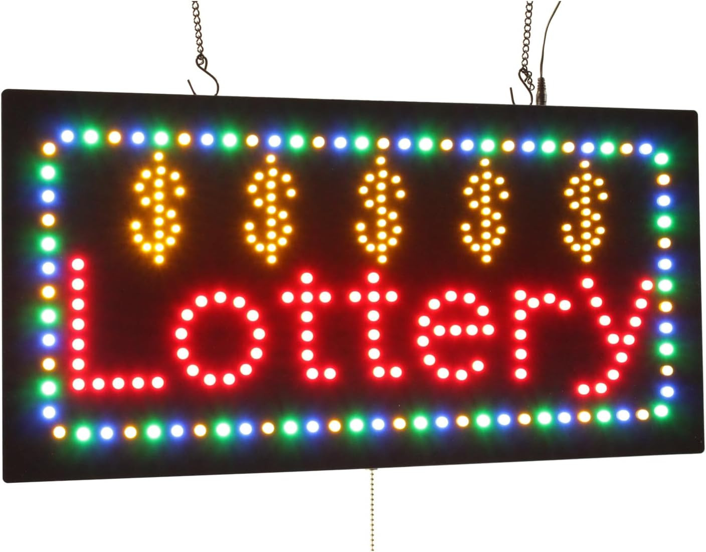 Bright LED Lottery Open Sign – 24″x12″ Signboard for Grand Openings