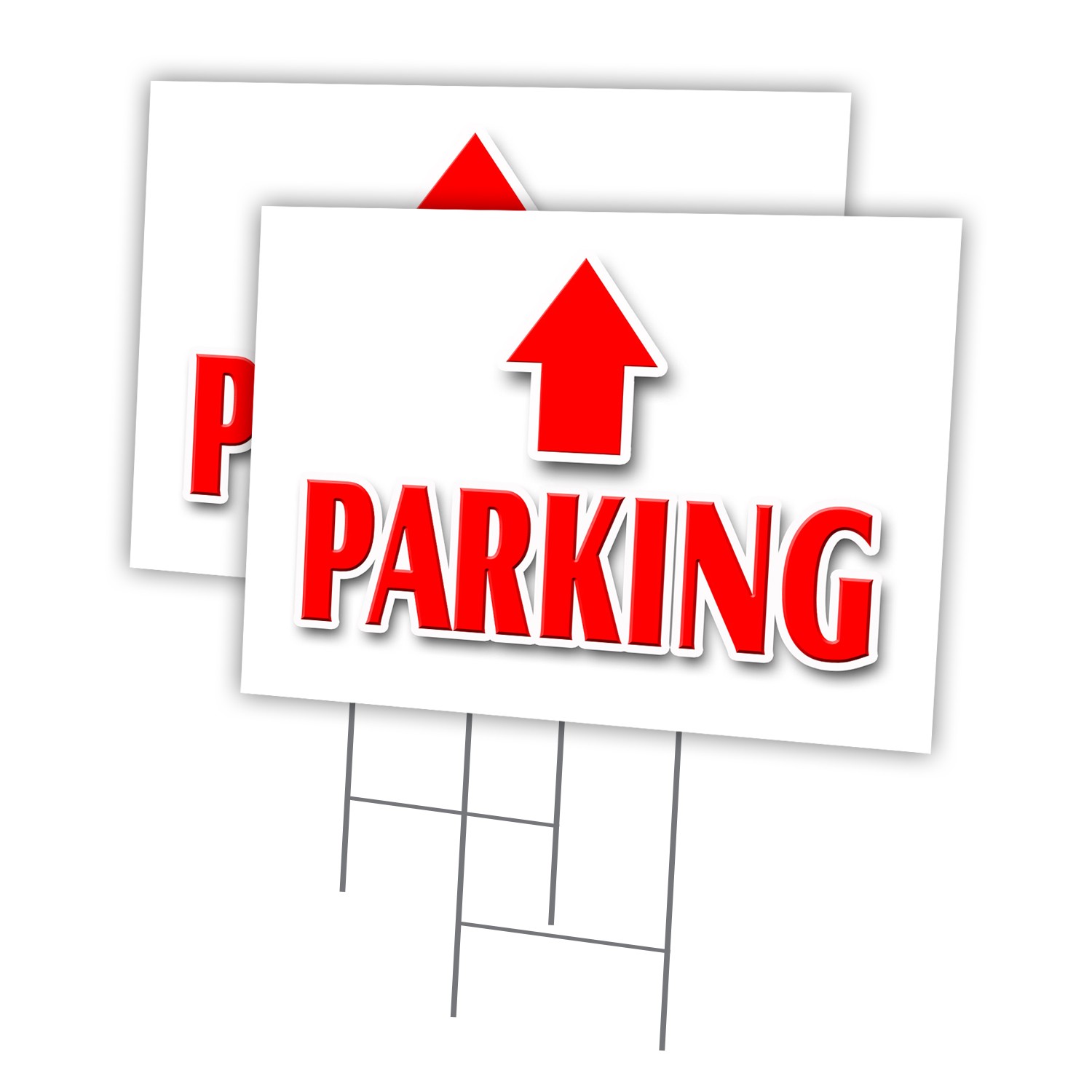 Parking Up Arrow Multi-Pack of Yard Signs & Stake plastic coroplast window