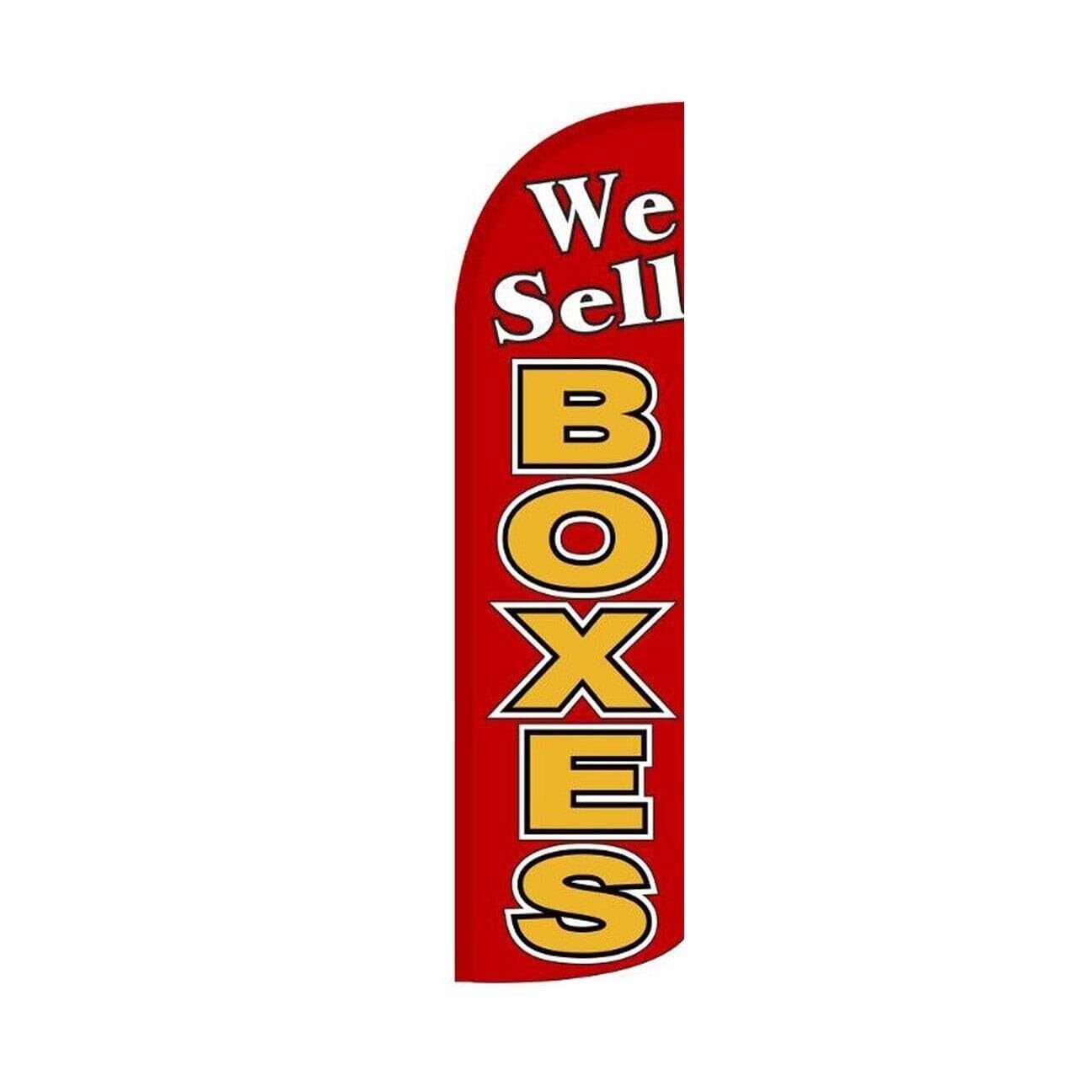 We Sell Boxes Swooper Flutter Feather Flag | 3ft W x 11.5ft Tall