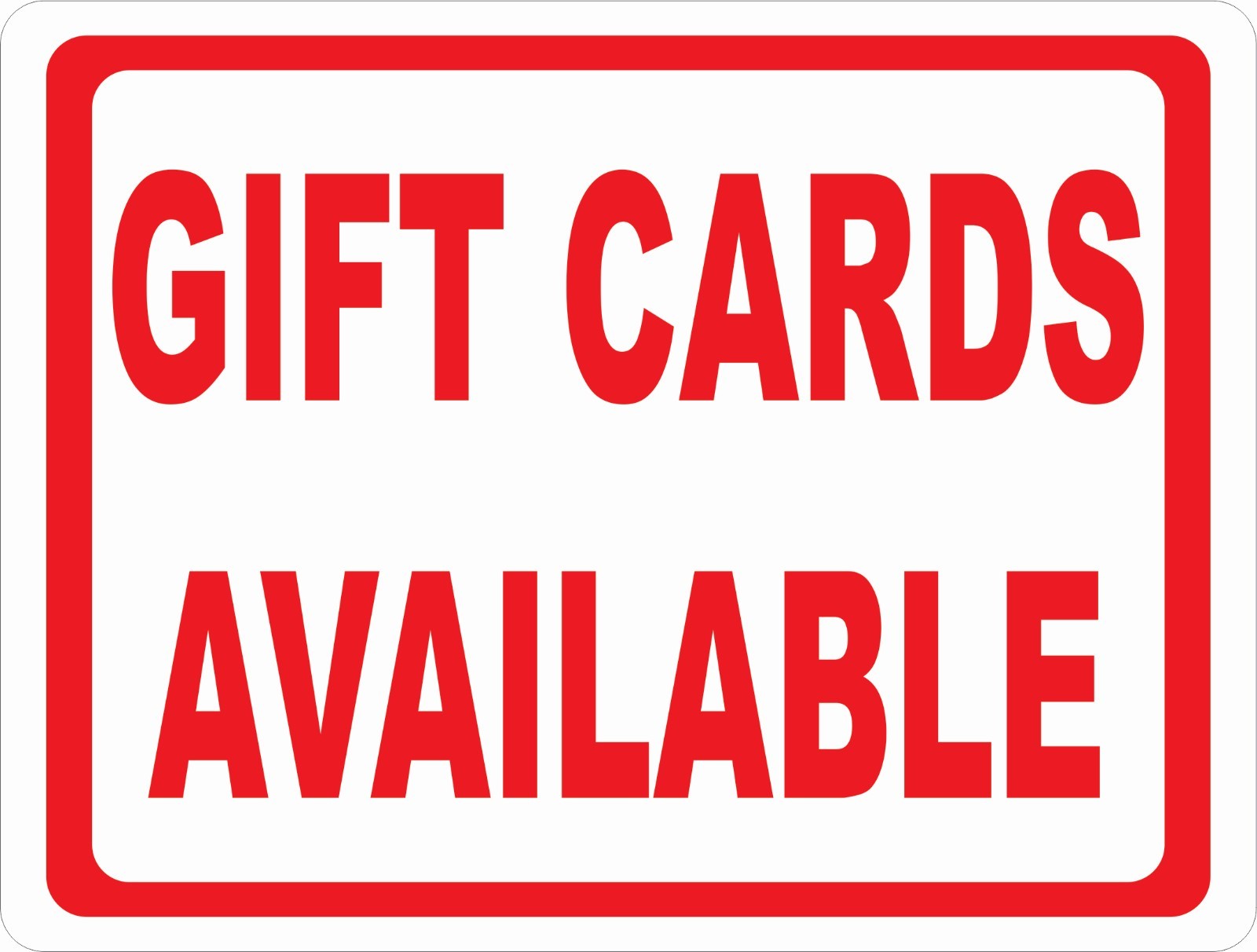 Gift Cards Available Sign. Size Options. Gift Card Signs Business Point of Sale