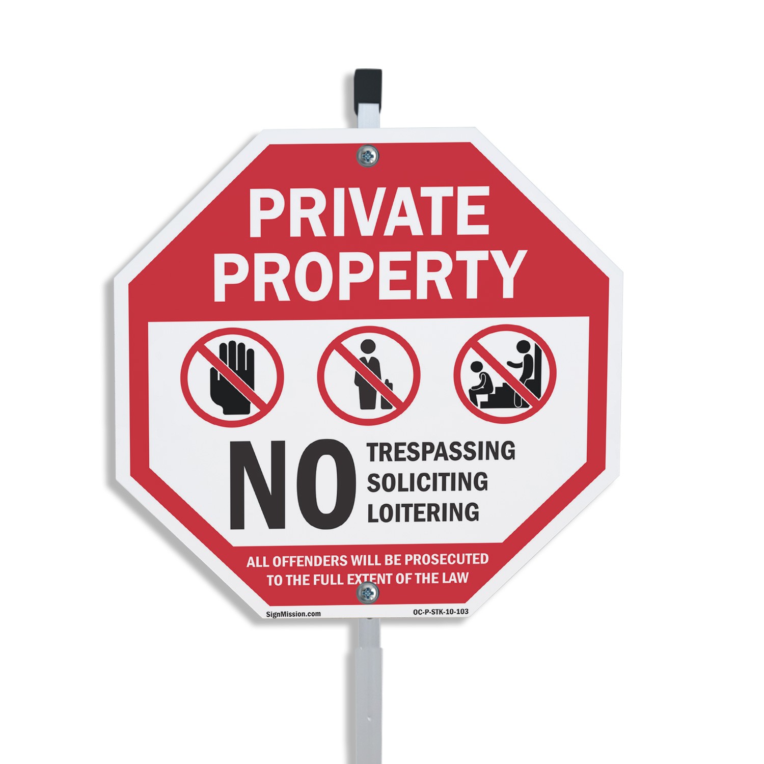 Private Property No Trespassing S Octagon Sign With Stake Weather Resistant