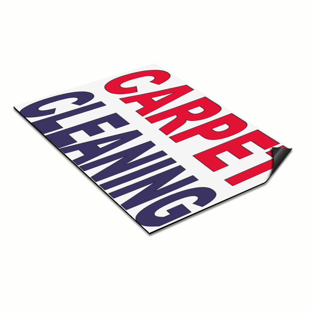 Car Magnet Set of 2 Carpet Cleaning Red Blue Car Advertising Industrial Sign