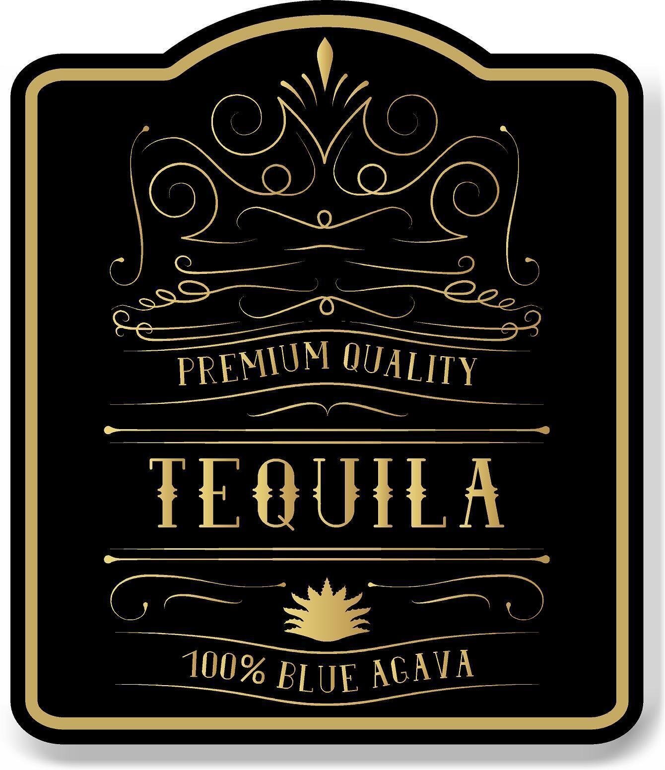 Tequila Drink Bar Sign Gold BLACK Aluminum Composite Sign
