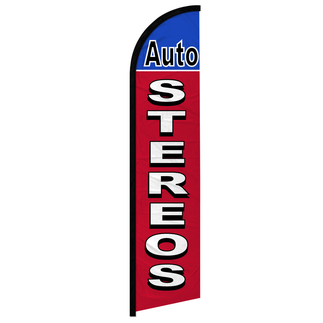 Auto Stereos Full Curve Windless Swooper Flag Car Sound System RED