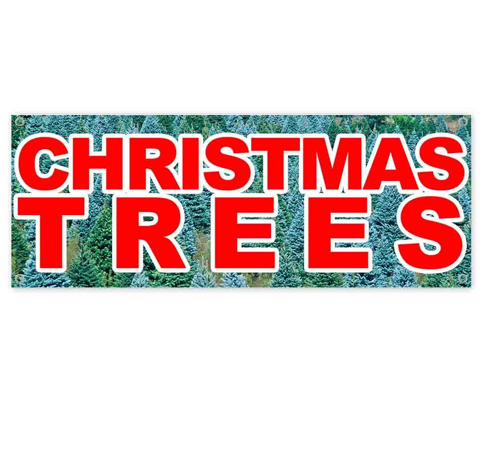 CHRISTMAS TREES CLEARANCE BANNER Advertising Vinyl Flag Sign INV