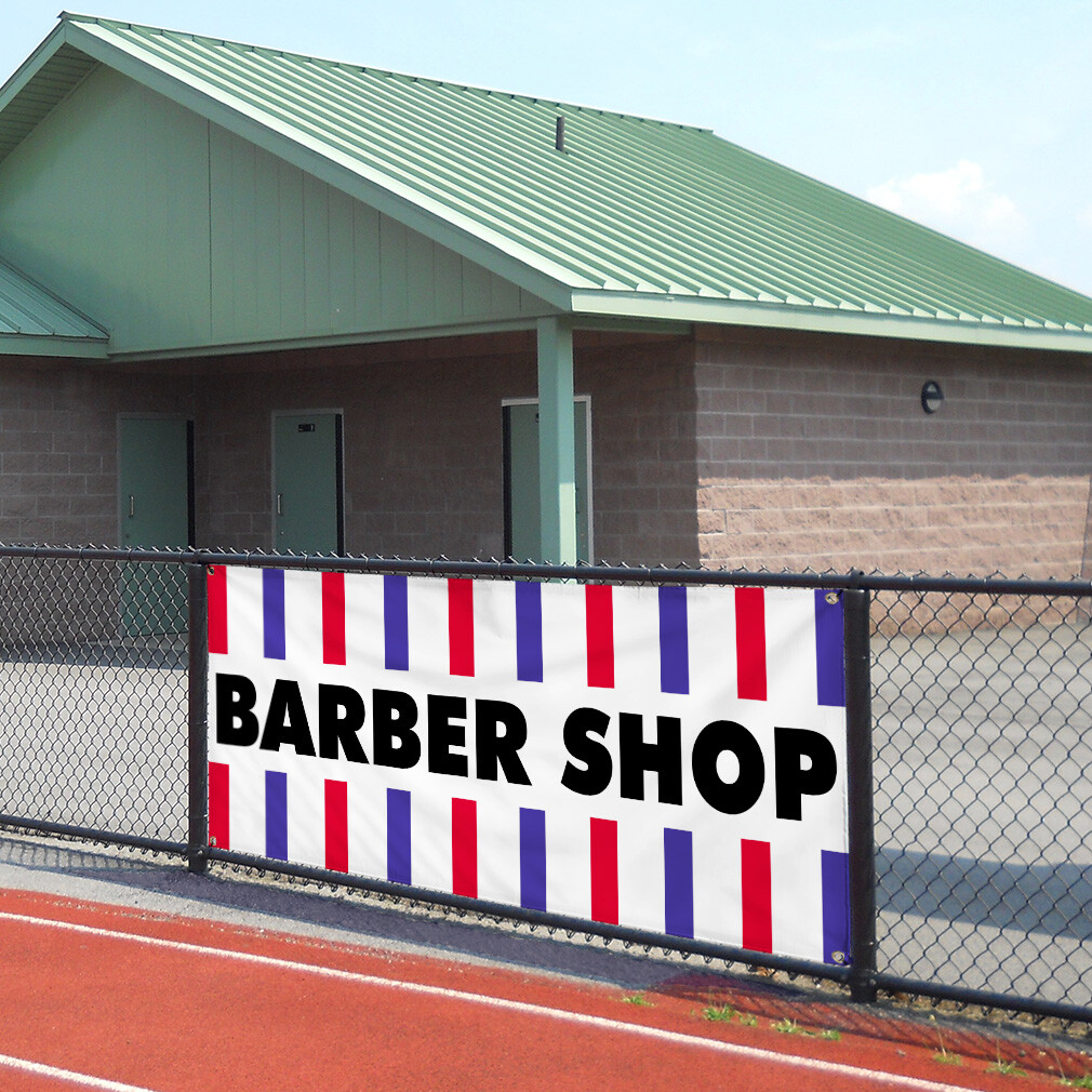 Vinyl Banner Multiple Sizes Barber Shop Outdoor Advertising Printing A Business