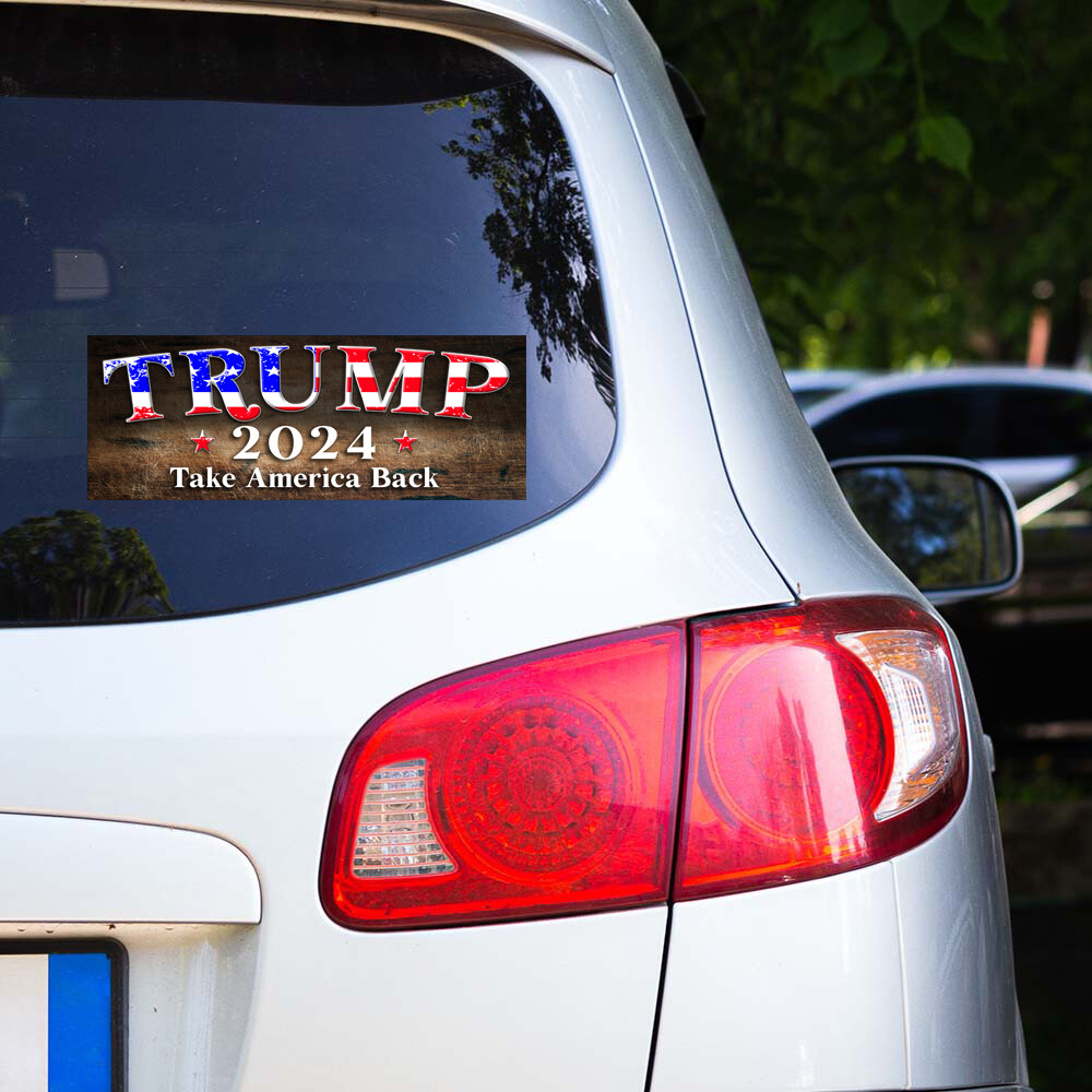 TRUMP TAKE AMERICA BACK 2024 MAGA Bumper Sticker Decal Graphic Election BS0488